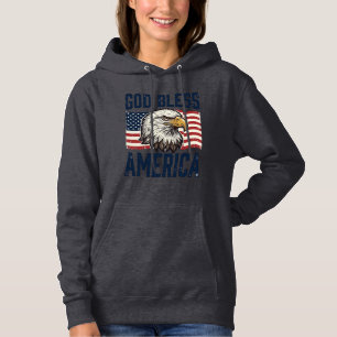 Pull À Capuche Dieu bénisse l'Amérique Aigle Design vectoriel pat