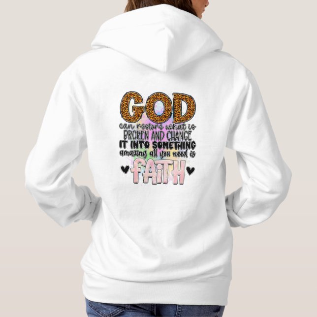Pull À Capuche Dieu Peut Restaurer - Fille Du Roi (Dos)