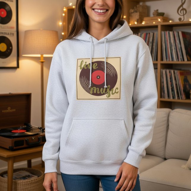 Pull À Capuche Disque Vinyle Musique Live Rétro (Créateur téléchargé)