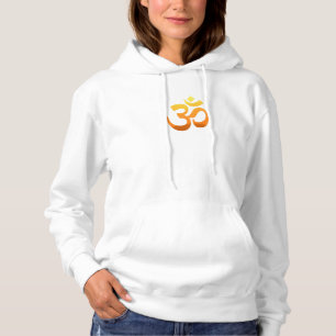 Pull À Capuche Double face Imprimer Yoga Om Mantra Symbole or Sol