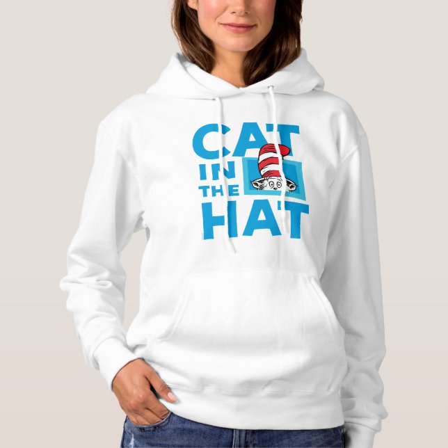 Pull À Capuche Dr Seuss | Chat dans le logo du Casquette (Devant)