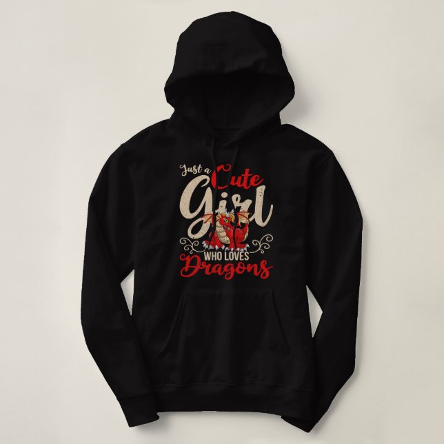 Pull À Capuche Dragon Lover Girls Femmes Imaginaire Mythique Créa (Design devant)