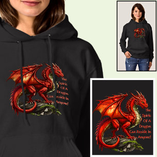 Pull À Capuche Dragon vert rouge, l'esprit peut résider en tout