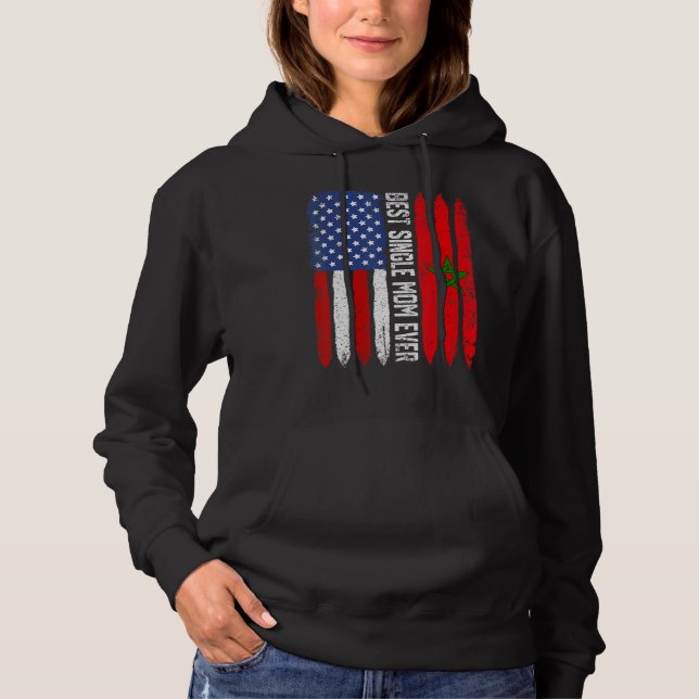 Pull À Capuche Drapeau Américain Maroc Drapeau Meilleur single ma (Devant)