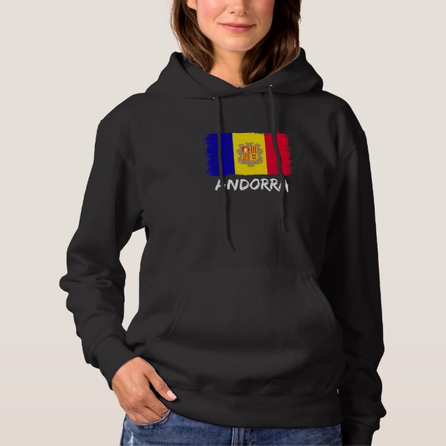 Pull À Capuche drapeau andorran Andorre (Devant)