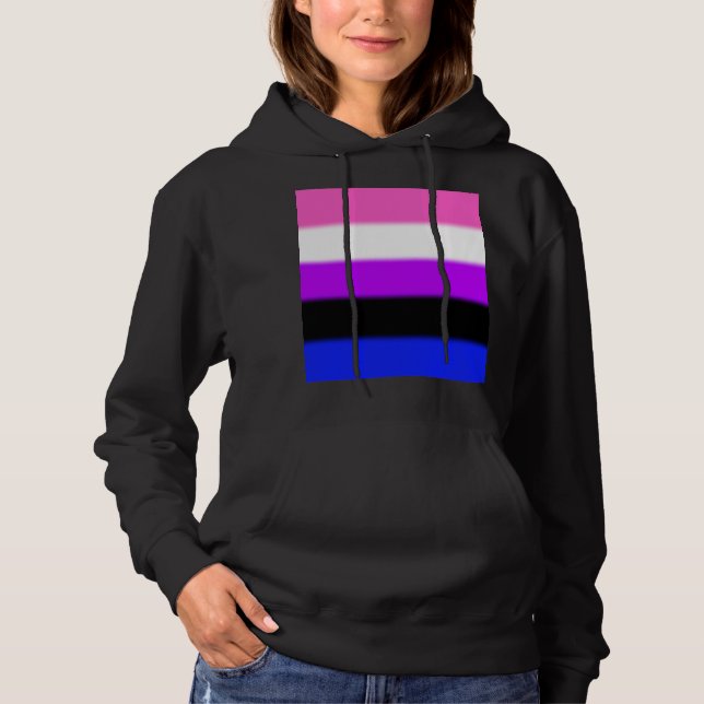 Pull À Capuche Drapeau de fierté de Falln Genderfluid (Devant)