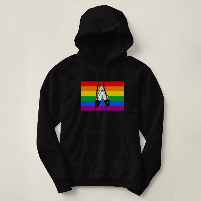 Pull À Capuche Drapeau de fierté LGBTQ+ Two-Spirit (Design devant)