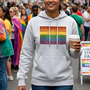 Pull À Capuche Drapeau de la fierté Art déco   Arc-en-ciel I Vint