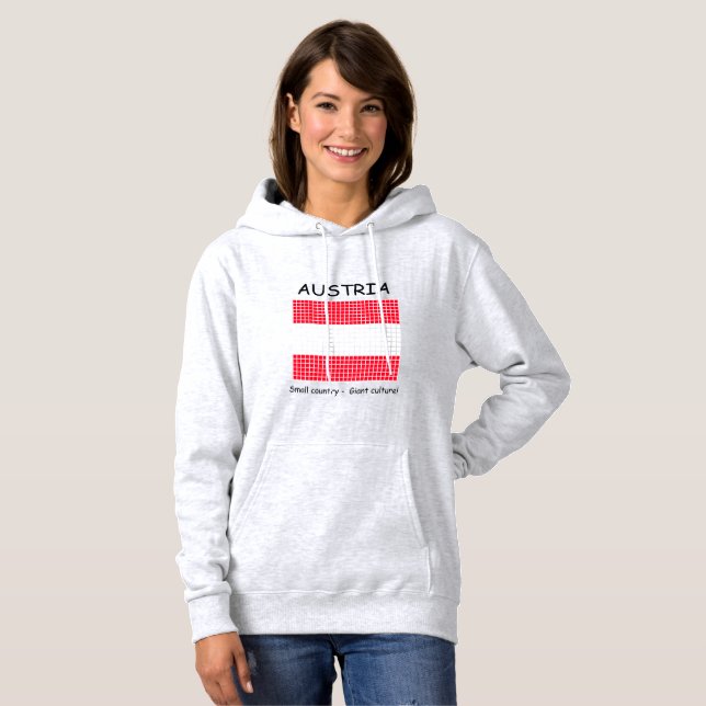 Pull À Capuche Drapeau de l'Autriche (Devant entier)