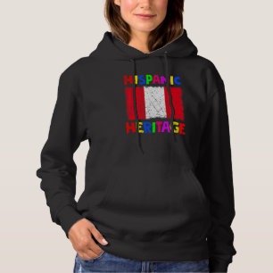 Pull À Capuche Drapeau Latina Pérou Mois du patrimoine hispanique