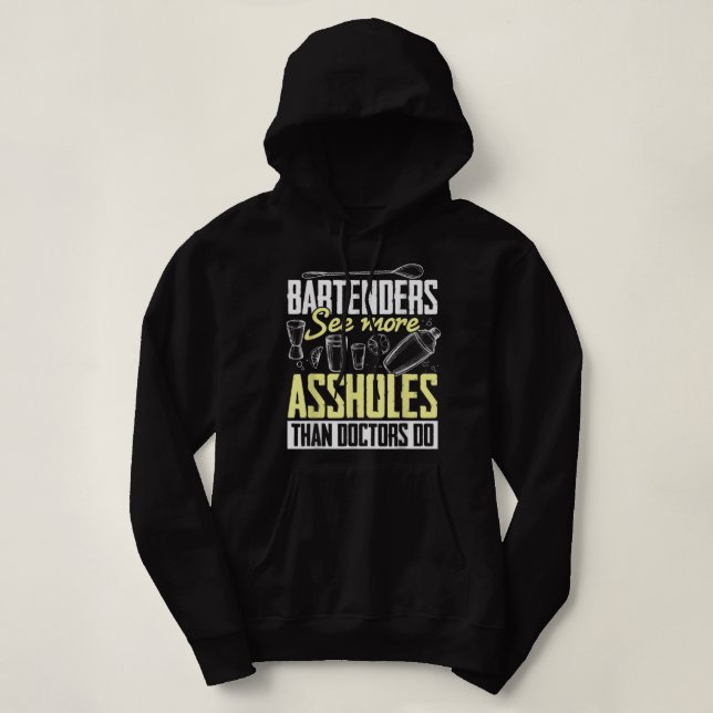 Pull À Capuche Drôle Bartending Bartender Voir Plus D'Assholestha (Design devant)