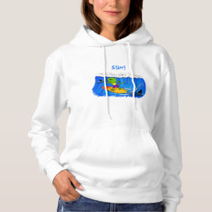 Pull À Capuche Drôle caricature de surf de lézard au cou