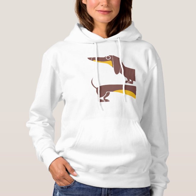 Pull À Capuche Drôle mignon dachshund pour parent chien long (Devant)