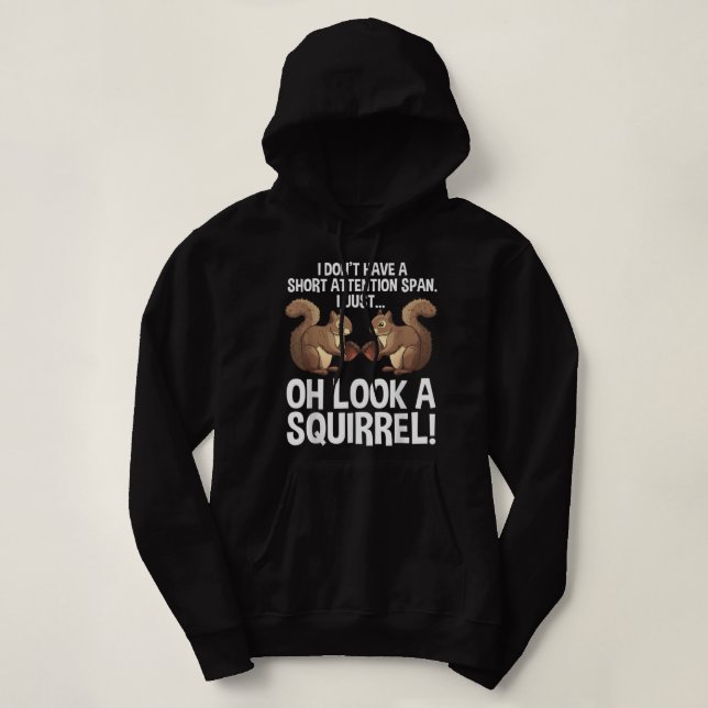 Pull À Capuche Drôle TDAH Écureuil Conception Pour Hommes Femmes  (Design devant)