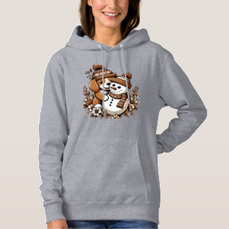 Pull À Capuche Duo d'hiver mignon : Chien dans Casquette à motifs