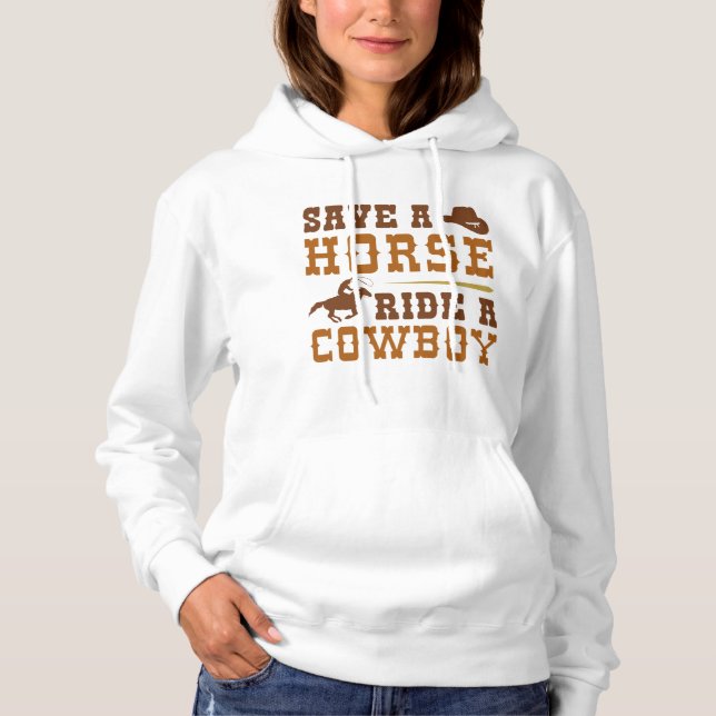 Pull À Capuche Économisez Une Promenade À Cheval Sur Un Cowboy (Devant)
