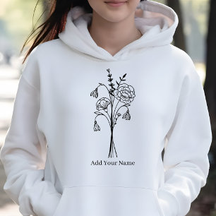 Pull À Capuche Élégant Fleur sauvage de bouquet de fleur de naiss