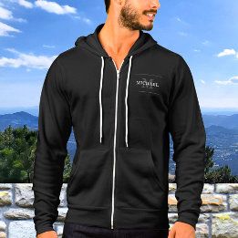Pull À Capuche Élégant Monogramme d'argent noir Nom personnalisé