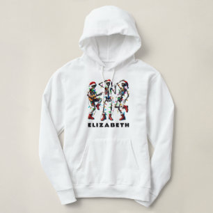 Pull À Capuche Elégant Squelette de Noël : Jam et danse guitare !