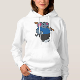 Pull À Capuche Elephant au baseball avec batte de baseball