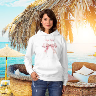 Pull À Capuche Elle noue le nœud papillon rose Team Mariée