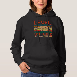Pull À Capuche Enfants 13 ans Niveau Déverrouillé Jeu Vintage Bir