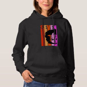 Pull À Capuche Enfants 7 Aujourd'hui Black Girl Queen Retro 7e Af