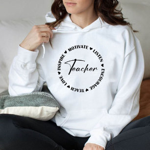 Pull À Capuche Enseigner l'amour inspirer motiver écouter encoura
