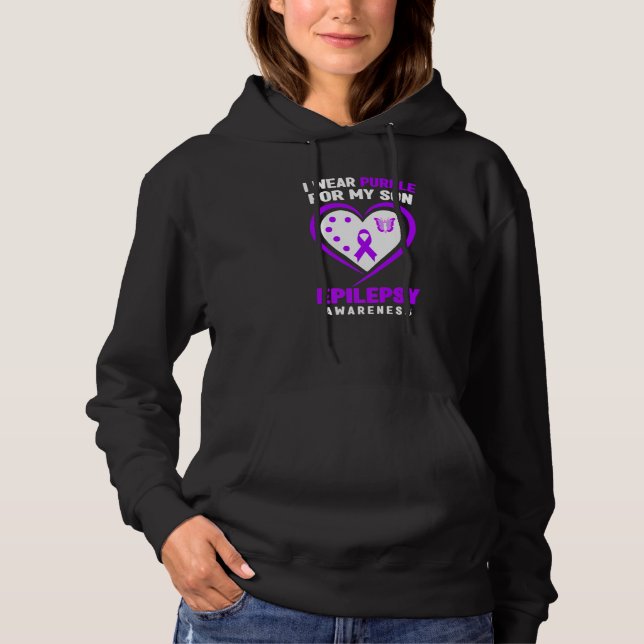 Pull À Capuche Epilepsy Awareness   I Wear purple For My Son (Devant)