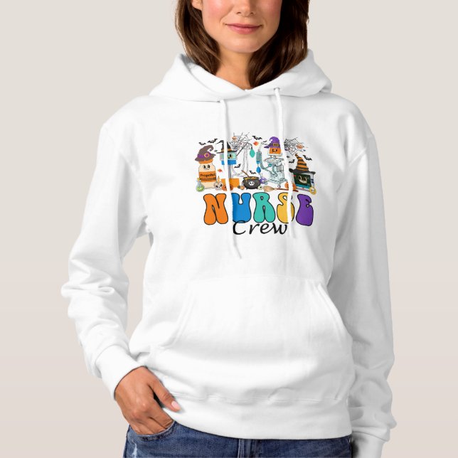 Pull À Capuche Équipage infirmière Halloween (Devant)