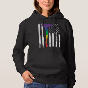 Pull À Capuche Équipe de pompiers fière LGBT Rainbow Pride USA Am