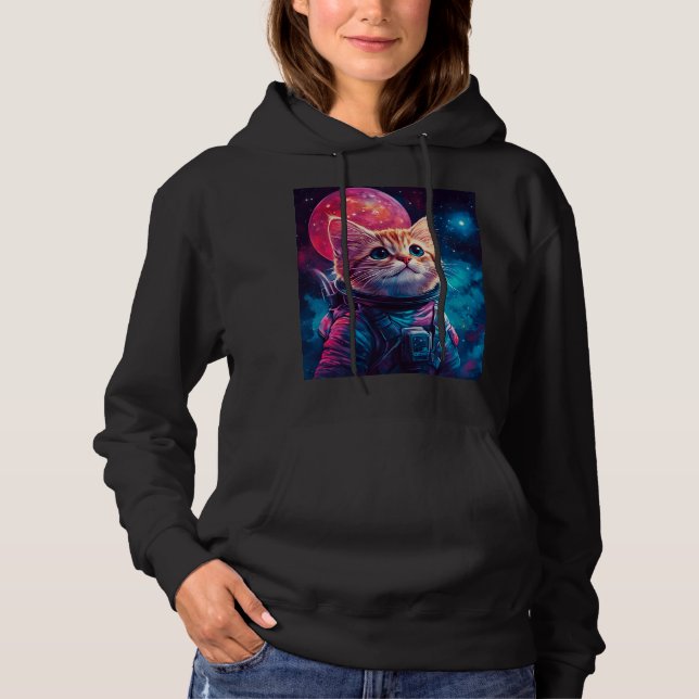 Pull À Capuche Espace rose astronaute (Devant)