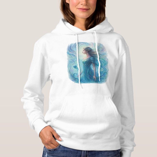 Pull À Capuche Esprit céleste dans un cosmos tourbillonnant (Devant)