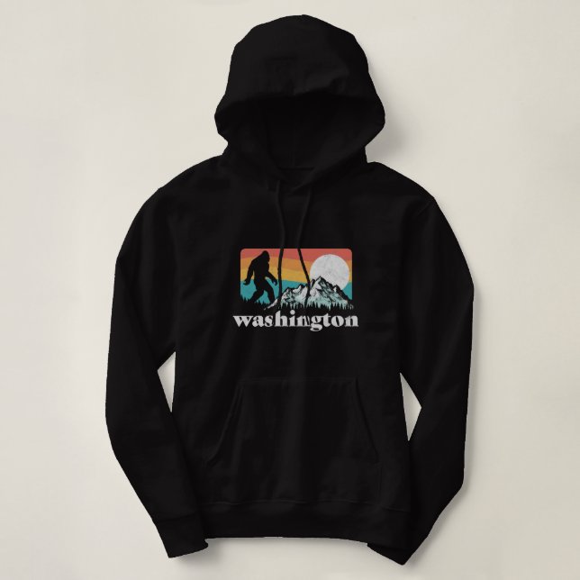 Pull À Capuche État de Washington Pacifique Nord-Ouest Bigfoot Mo (Design devant)