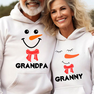 Pull À Capuche Famille de jumelage GRADNMA Snowman personnalisée