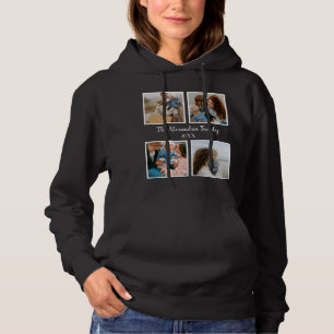 Pull À Capuche Famille personnalisée 4 photo collage modèle