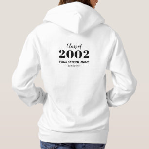 Pull À Capuche Faveur de réunion de classe moderne noir et blanc