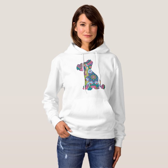 Pull À Capuche Femmes Caché Sweatshirt Chinois Caché chien (Devant entier)