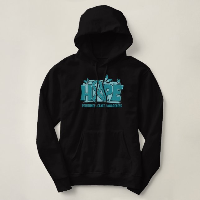 Pull À Capuche Femmes Conscience du cancer péritonéal Espoir Turq (Design devant)