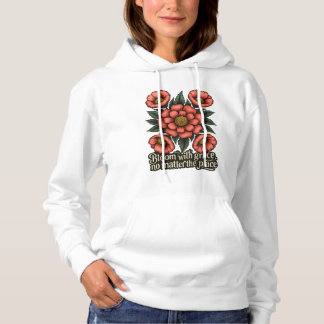 Pull À Capuche Femmes Fleurir avec Grâce