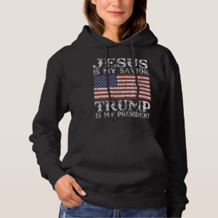 Pull À Capuche Femmes Jésus est mon sauveur Trump est mon préside