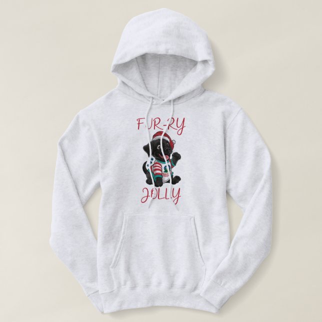 Pull À Capuche "Festive Canine Joy" (Design devant)