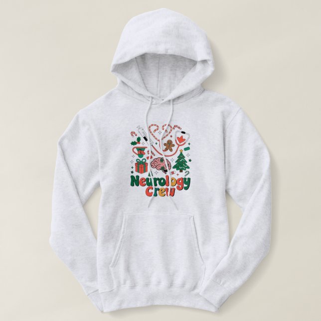 Pull À Capuche "Festive Neurology Crew T-shirt de Noël - Holida (Design devant)