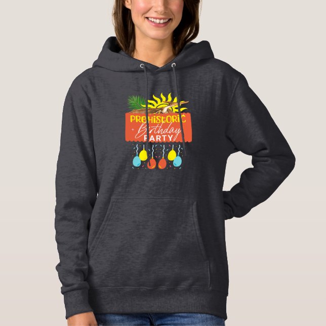 Pull À Capuche Fête d'anniversaire préhistorique Ptérodactyle (Devant)