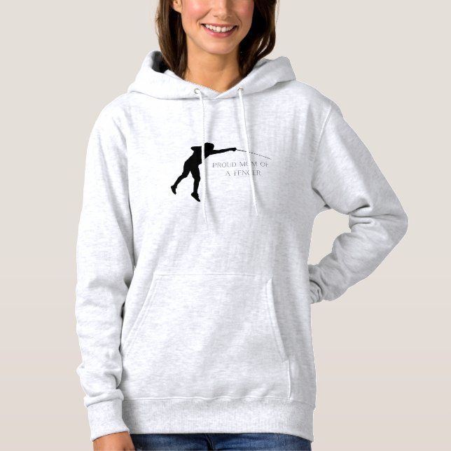 Pull À Capuche Fier maman d'un Fencer (Devant)