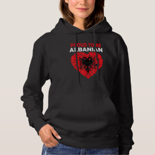 Pull À Capuche Fière D'Être Albanaise J'Aime Albanie Drapeau Alba