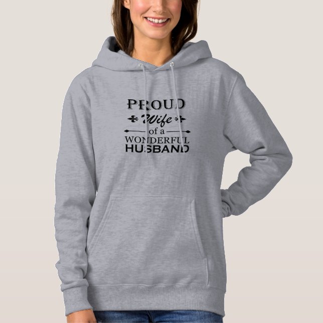 Pull À Capuche fière épouse d'un merveilleux mari (Devant)