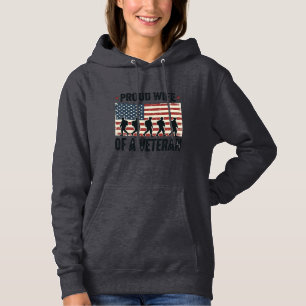 Pull À Capuche Fière épouse d'un vétéran conception de t-shirt pa