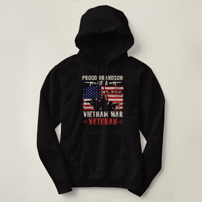 Pull À Capuche Fière épouse d'un vétéran du Vietnam| Fière vétéri (Design devant)