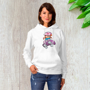 Pull À Capuche Fille skateur Casque rose Planche à roulettes